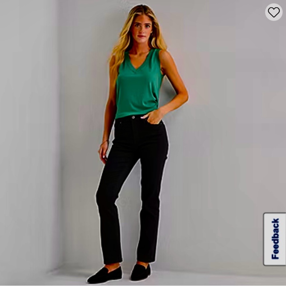 St. John's Bay Black Straight Leg Jeans Size 10